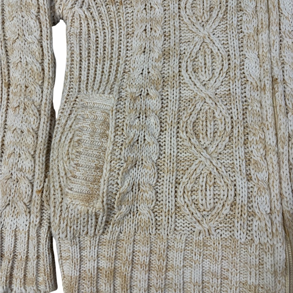 VTG Montgomery Ward Zip Up Sweater Cardigan Womens Medium Chunky Cable Knit 80s - Picture 5 of 8